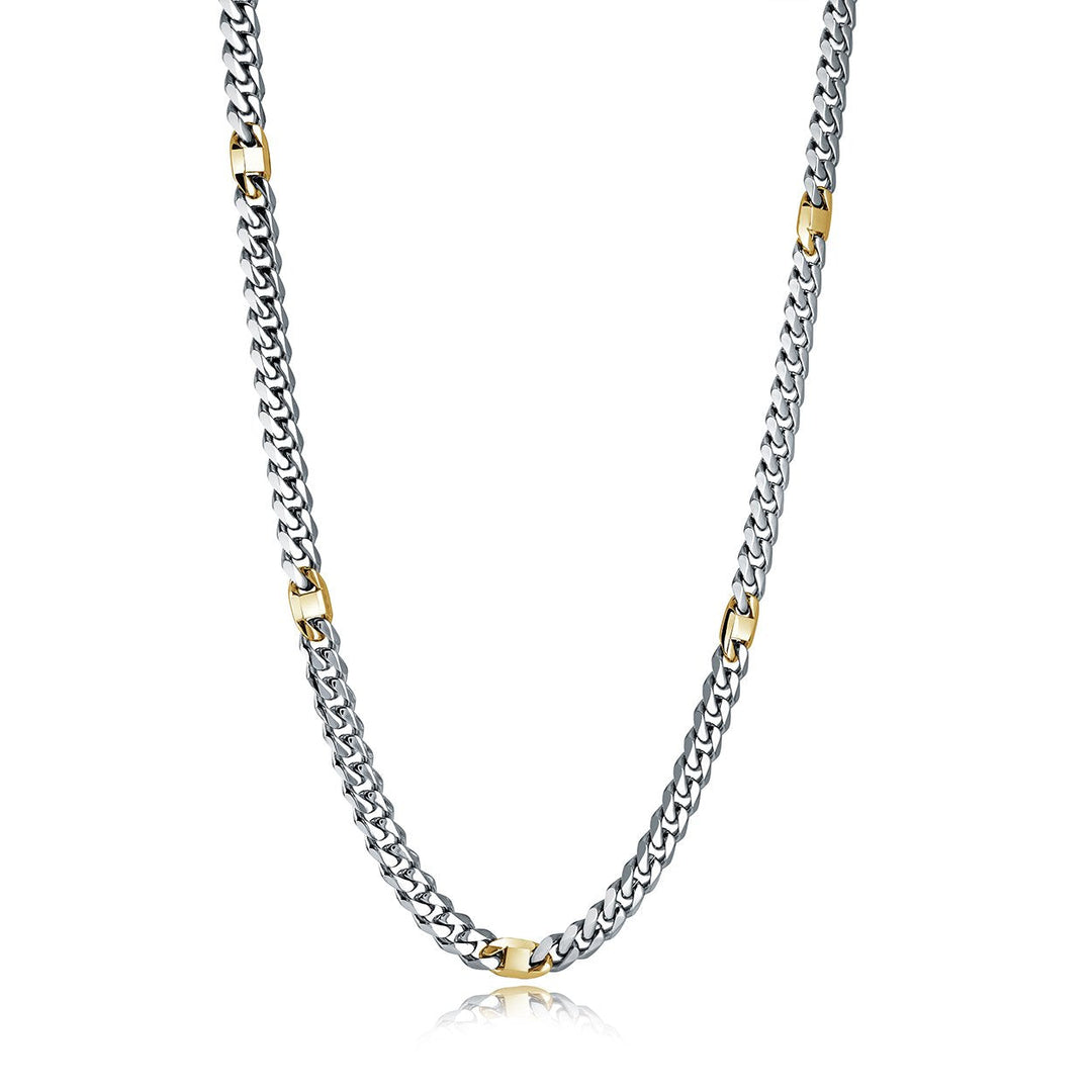 Italgem Steel 6mm Two-Tone Curb and Marine Chain — STTN30-22