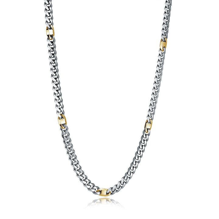 Italgem Steel 6mm Two-Tone Curb and Marine Chain — STTN30-22