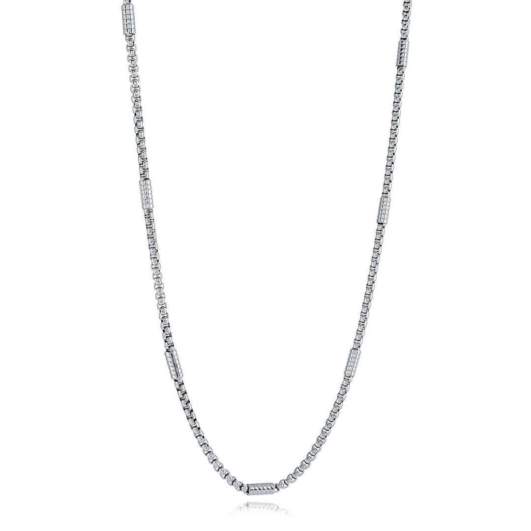 Italgem Steel 3mm Round Box Chain with Tube Stations — SN146-22