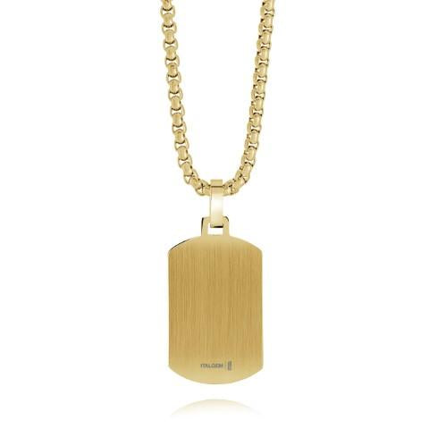 Italgem Steel Polished and Matte Small Dog Tag Pendant — SP378