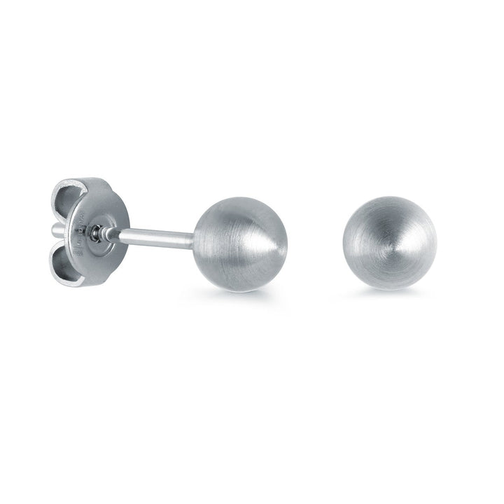 Italgem Steel 5mm Matte Ball Stud Earrings — SEA321-S