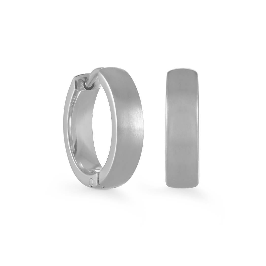 Italgem Steel Matte Steel Huggie Earrings — SEA379