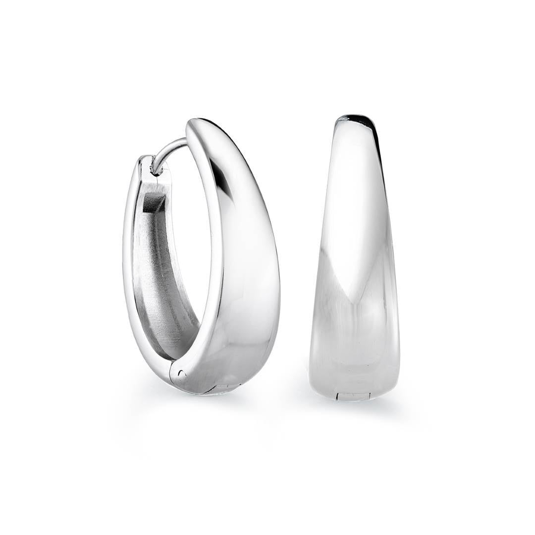 Italgem Steel Tapered Oval Huggie Earrings — SEA381