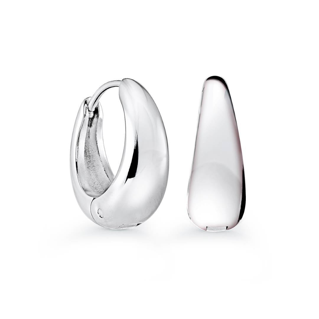 Italgem Steel 18mm Tapered Huggie Earrings — SEA383