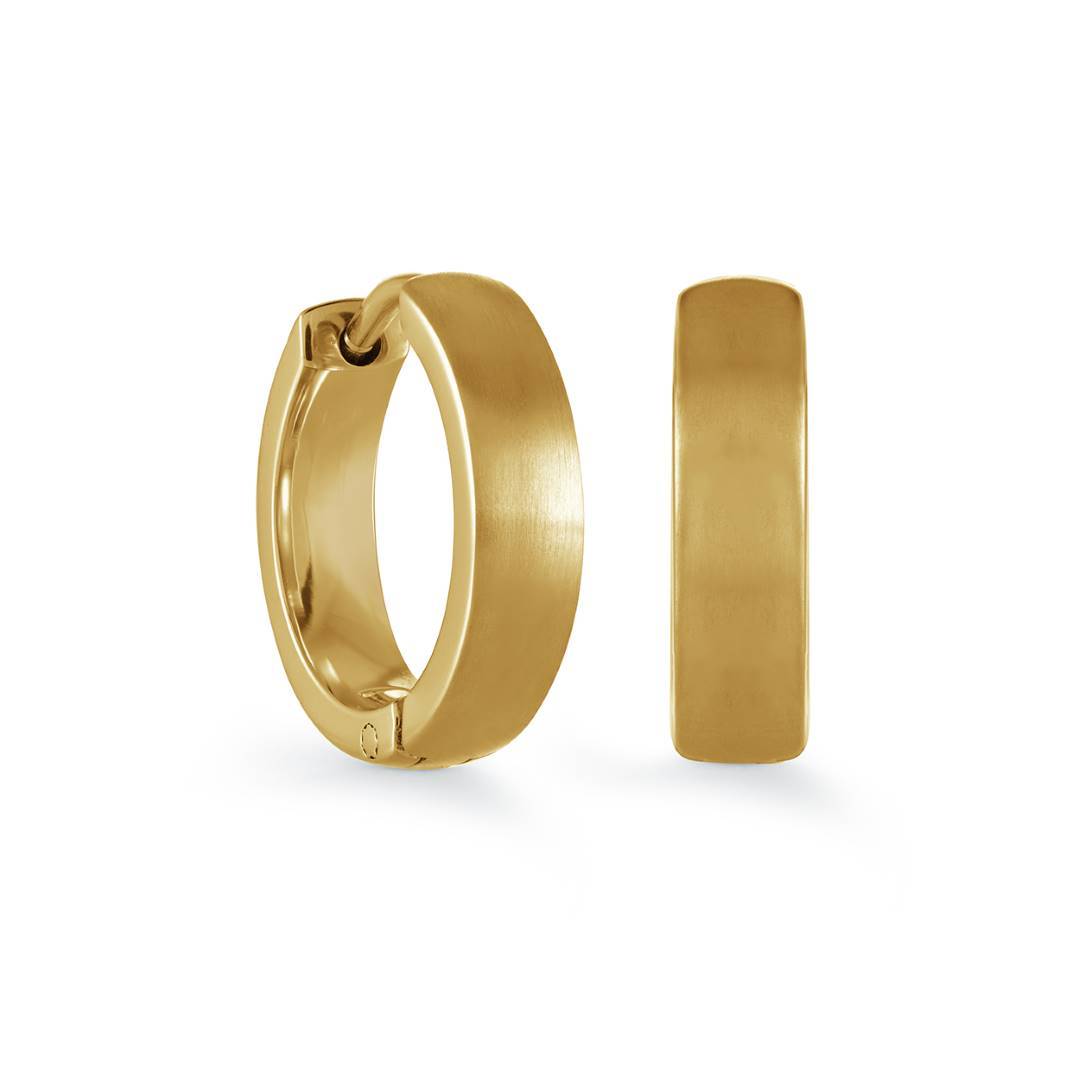 Italgem Steel Matte Gold-Tone Huggie Earrings — SEA380