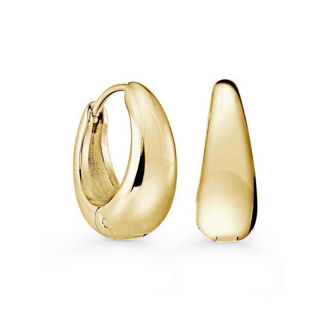 Italgem Steel 18mm Gold-Tone Tapered Huggie Earrings — SEA384
