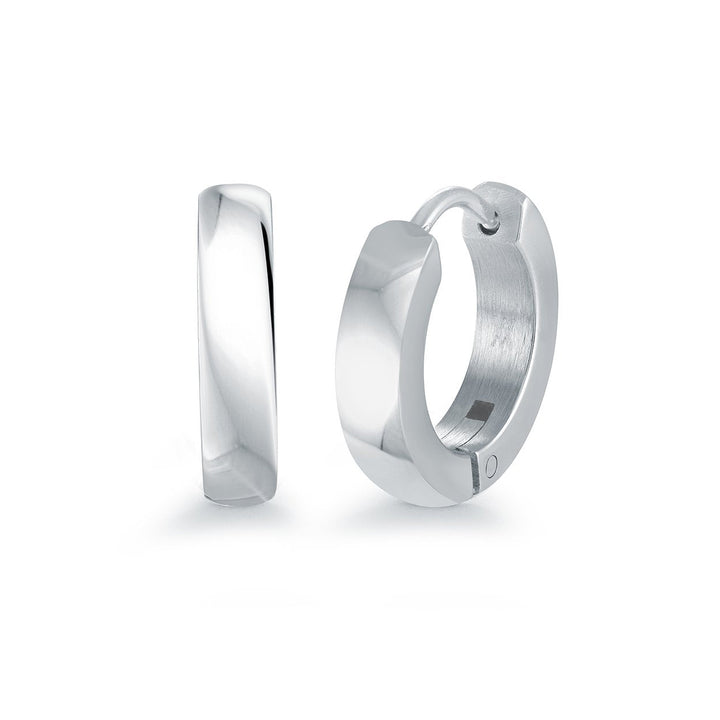 Italgem Steel 14mm Huggie Earrings — SEA470