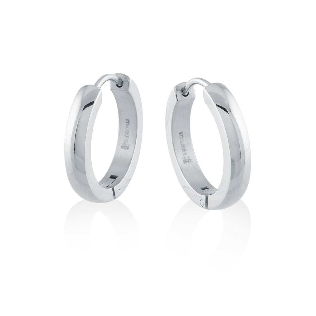 Italgem Steel 17.5mm Steel Huggie Earrings — SEA443