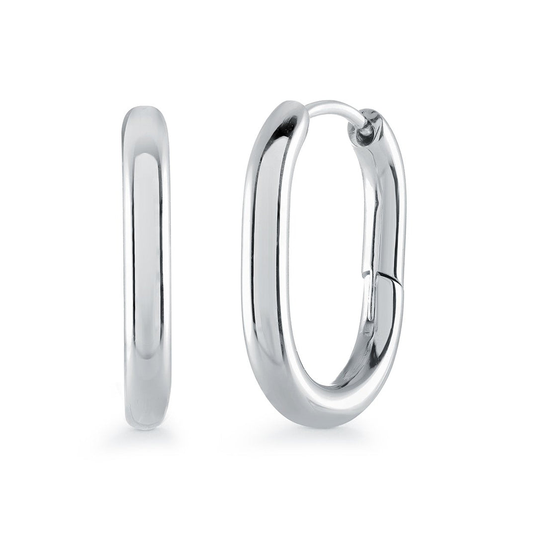 Italgem Steel 20mm Oval Tube Hoop Earrings — SEA472