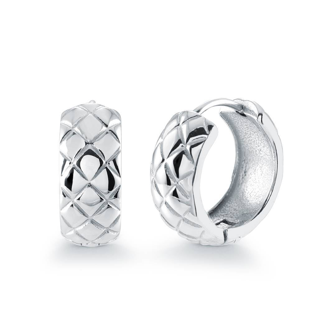 Italgem Steel 18mm Criss-Cross Huggie Earrings — SEA487