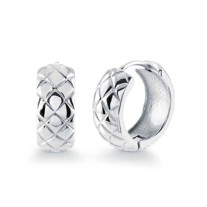 Italgem Steel 18mm Criss-Cross Huggie Earrings — SEA487