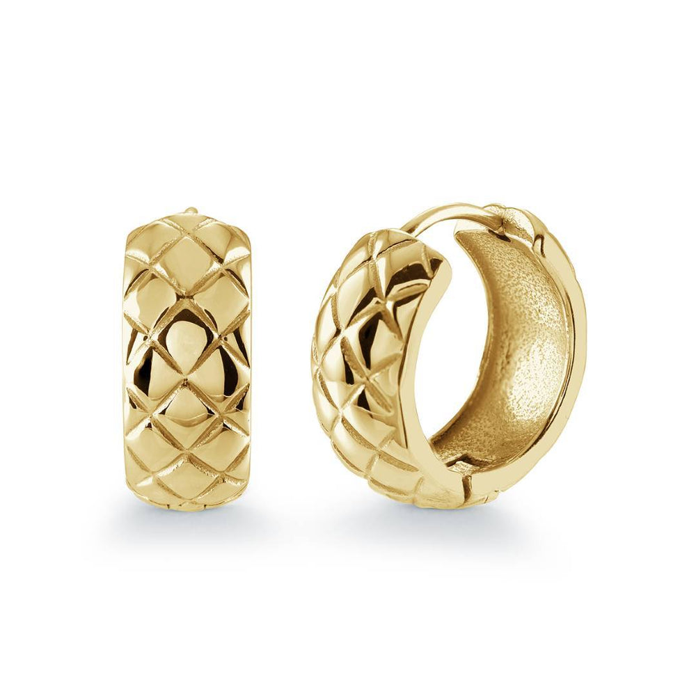 Italgem Steel 18mm Criss-Cross Huggie Earrings — SEA487-GO