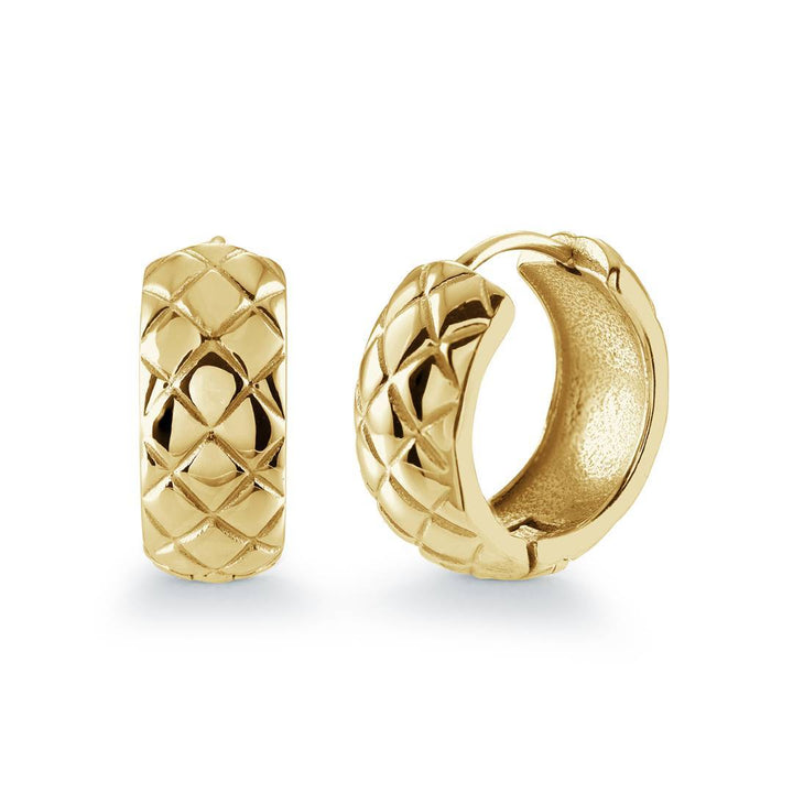 Italgem Steel 18mm Criss-Cross Huggie Earrings — SEA487-GO