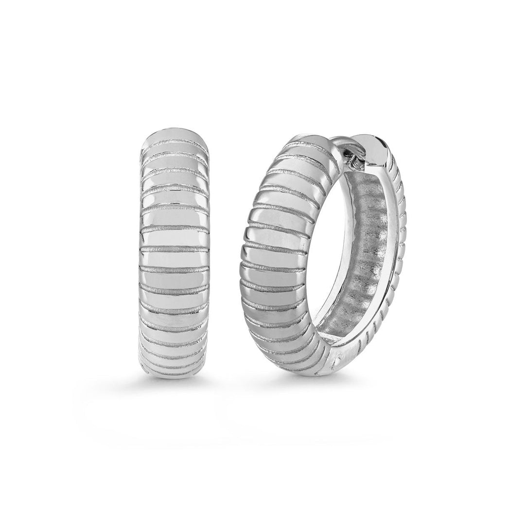 Italgem Steel 20mm Ribbed Huggie Earrings — SEA526