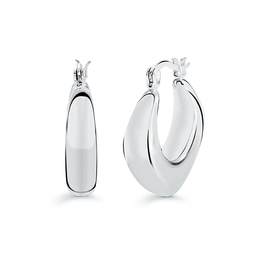 Italgem Steel Cushion-Profile Hoop Earrings — SEA560
