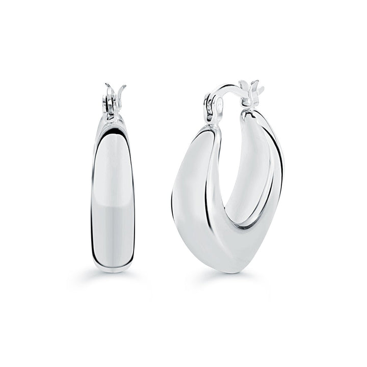 Italgem Steel Cushion-Profile Hoop Earrings — SEA560