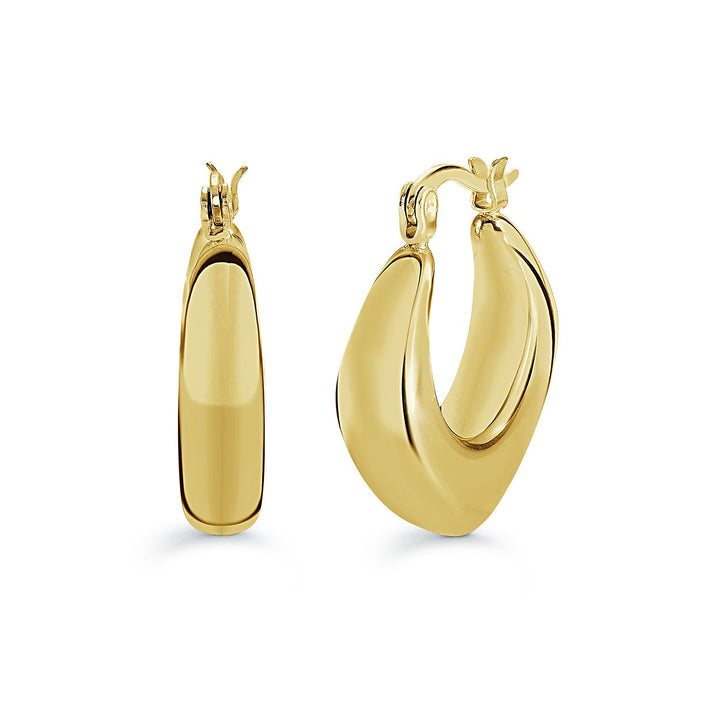 Italgem Steel Cushion-Profile Hoop Earrings — SEA560-GO