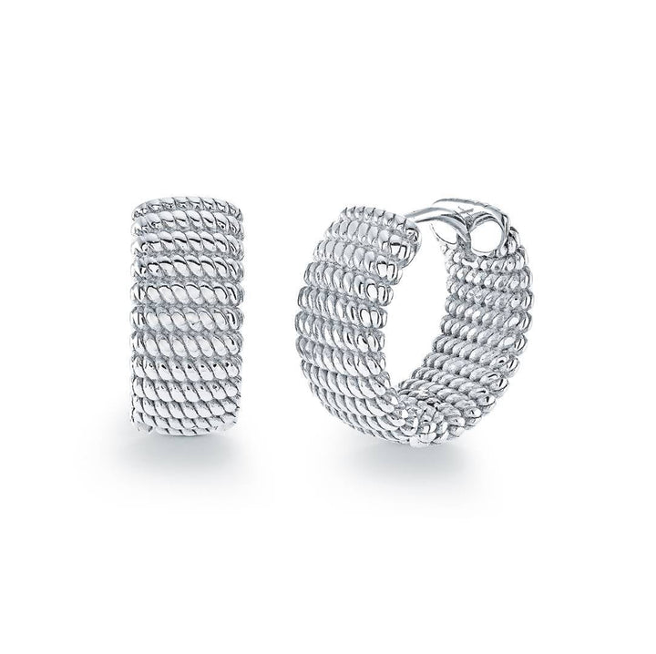 Italgem Steel Rope-Detail Huggie Earrings — SEA570