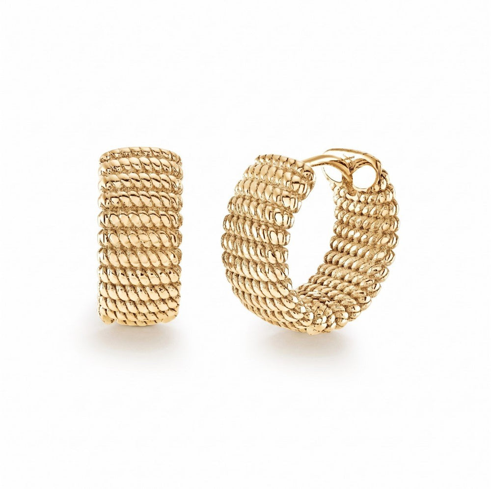 Italgem Steel Rope-Detail Huggie Earrings — SEA570-GO