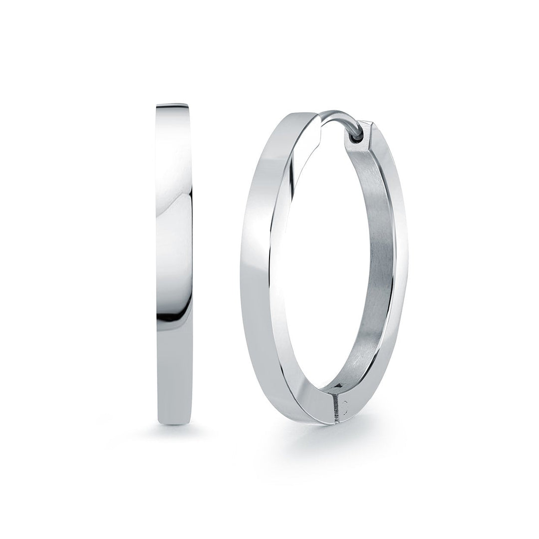 Italgem Steel 22mm Flat-Edge Hoop Earrings — SEA598