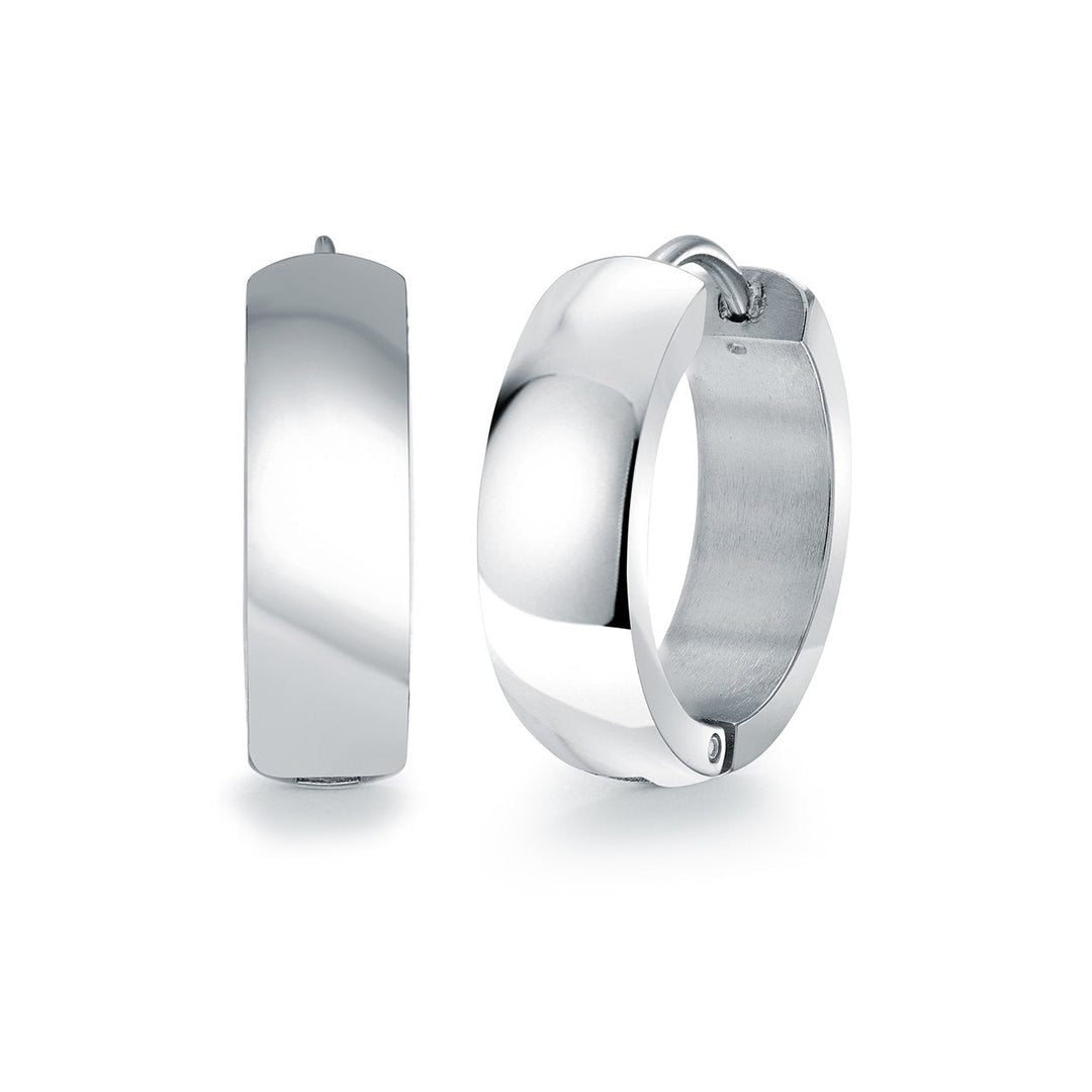 Italgem Steel 17.5mm Rounded-Edge Huggie Earrings — SEA600