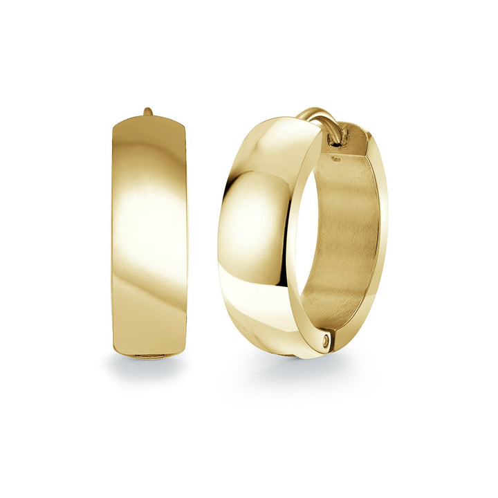 Italgem Steel 17.5mm Rounded-Edge Huggie Earrings — SEA600-GO