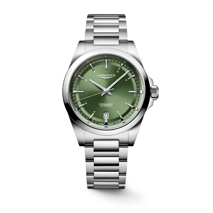 Longines Conquest Automatic 38 mm green dial watch L3.720.4.02.6 front view